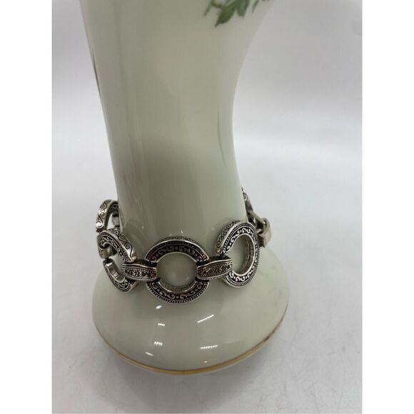 Brighton Central Park Textured Oxidized Large Circle Link Bracelet - Picture 8 of 8